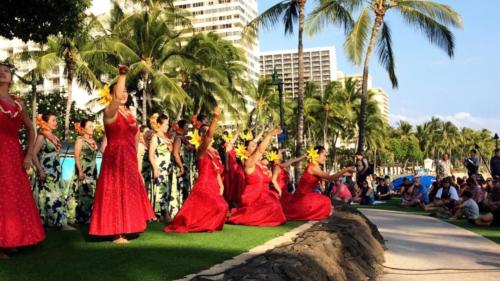 Hawaii パンパシフィック・フラフェスティバル
クヒオビーチ・フラマウンド